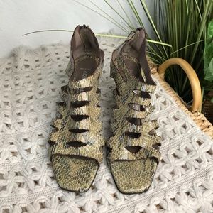 Aquatalia Kayya TPE Viper Peep Toe Heel Sandals